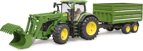 Vista 3 de Bruder 09828 John Deere 7R 350 con cargador frontal y remolque