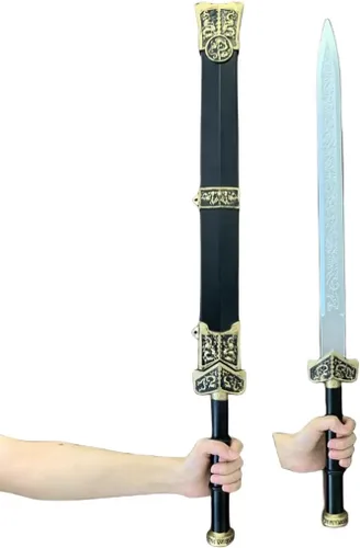Vista 2 de damdos Espada tradicional china de Halloween, accesorios de Halloween, espada de Kung Fu de Han Dynastiy, para juegos de rol, regalos de cumpleaños