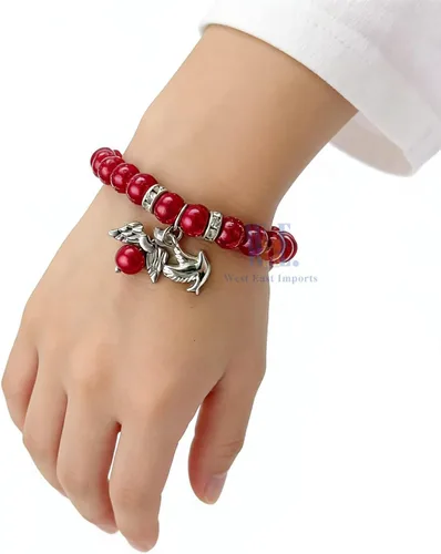 Vista 7 de WE Recuerdos de confirmación (12 piezas) Pulsera roja con cruz de ala de ángel, Madera