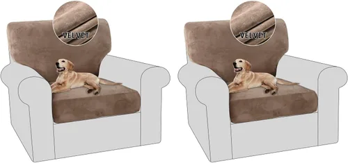 Vista 11 de PrinceDeco Fundas para sillas de terciopelo de varias piezas, fundas de cojín para sofá, fundas de cojín lavables, fundas de cojín de asiento