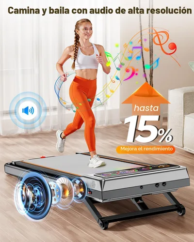 Vista 6 de Almohadilla para caminar con 15% de inclinación automática de 12 niveles, Trisomy 3.5HP plegable debajo del escritorio, cinta de correr de capacidad