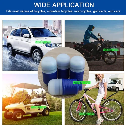 Vista 5 de Paquete de 4/8 luces LED para rueda de bicicleta, tapones para válvulas de neumáticos de automóvil, tapas de vástagos de bicicleta, motocicleta