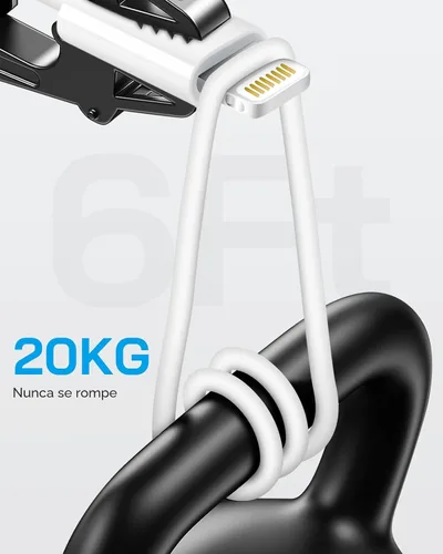 Vista 4 de Cargador Lightning para iPhone，[Certificado MFi] Cargador USB para teléfono con cable de carga de 6 pies para iPhone 14 13 12 11 Pro/Pro Max/SE
