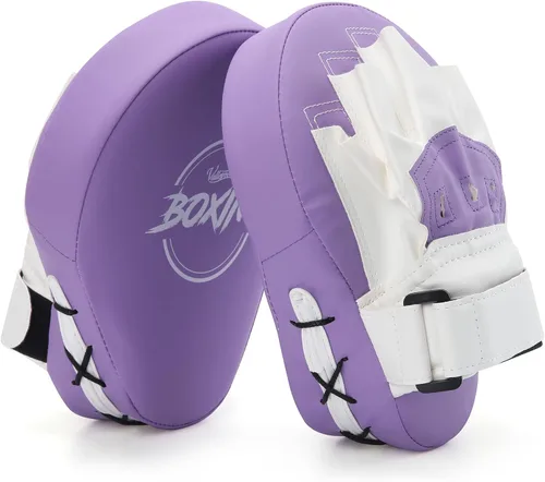Vista 13 de Valleycomfy - Manoplas de boxeo curvadas de piel sintética para entrenamiento Leatherette Training Hand Pads,Ideal for Karate, Muay Thai Kick
