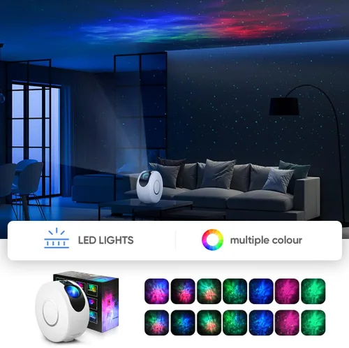 Vista 4 de Proyector de estrellas, proyector de galaxia con nube de nebulosa LED, proyector de luz de estrella con control remoto para niños y adultos