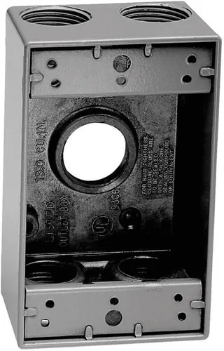 Vista 2 de Sigma Engineered Solutions 14251-5 Caja resistente a la intemperie 1/2" 5 agujeros 1-Gang 1-Gang Box, Gry