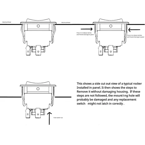Vista 4 de IndusTec Interruptor basculante de polaridad inversa de motor de 20 AMP 12V CC, con retención y acoplamiento cableado