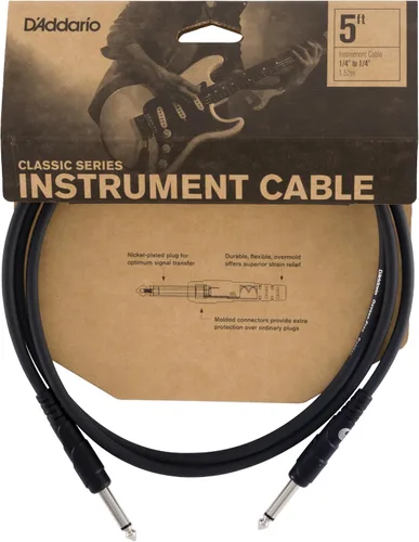 Vista 10 de D'Addario Cable para Guitarra - Cable de Guitarra - 1/4 Pulgada Macho a Macho - Serie Classic - 10 Pies/3.05 Metros - Extremo Recto/Ángulo Derecho