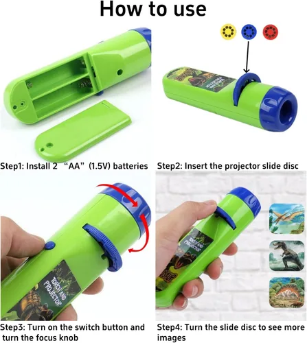Vista 6 de Georgie Porgy Juguetes Proyector para Niños Conjunto de Ciencia Educativa Pared Techo Tienda Antorcha Linterna para Niños Regalos para Niños Niñas