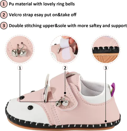 Vista 3 de SEBELLST Zapatos para bebés de 6 a 12 meses, 12-18 meses, zapatos para bebés recién nacidos de 0 a 6 meses, zapatos de cuna para bebé, zapatos
