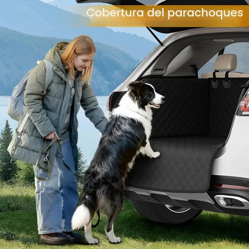 Vista 7 de PETICON SUV Cargo Liner for Dogs, Pet Trunk Cover with Cushioned Sides Negro