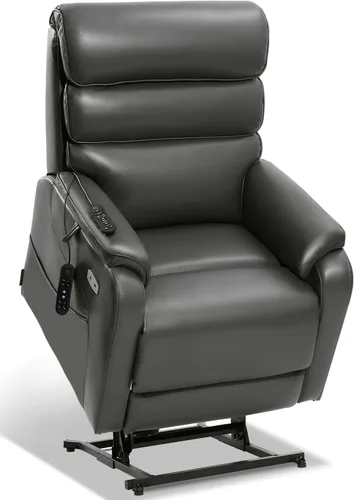 Vista 25 de EONIX Silla Reclinable Eléctrica de Doble Motor Completamente Reclinable para Ancianos, Sillas Elevadoras Eléctricas de Cuero Sintético para Negro