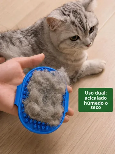 Vista 3 de Kit de aseo para perros, cepillo deslizante y desprendible para perros y Azul