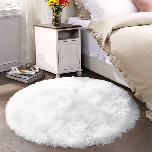 Vista 73 de Latepis - Alfombra rectangular de piel sintética tipo lana de oveja suave y esponjosa de estilo bohemio para sala de estar, dormitorio y residencias