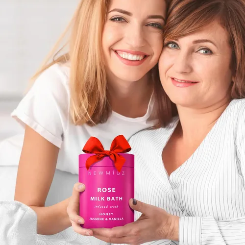 Vista 5 de Baño calmante de leche de coco rosa en remojo, hidrata, suaviza la piel, miel, jazmín, vainilla, destress, lujo, spa, baño, sal en polvo, alivio