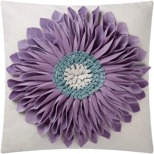 Vista 24 de OiseauVoler Fundas de almohada hechas a mano de 18 x 18 pulgadas, fundas de cojín de girasol 3D azules, fundas de almohada decorativas para sofá