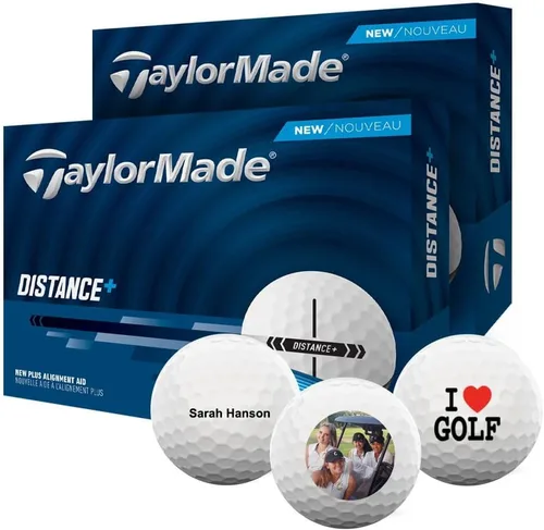 Vista 7 de TaylorMade Distance+ Logo - Pelotas de golf personalizadas con logotipo personalizado (Set de 12)
