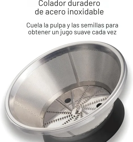 Vista 6 de Máquina Exprimidora Hamilton Beach HealthSmart, Extractor Centrífugo Compacto, Canal de Alimentación de 2.4 Pulgadas para Frutas y Verduras, Fácil