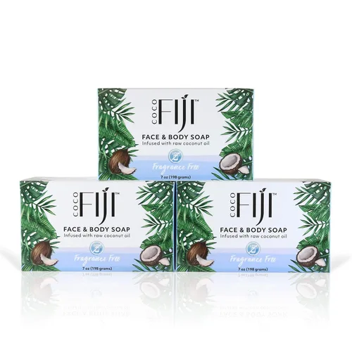 Vista 25 de Barra de jabón Coco Fiji para cara y cuerpo infundida con aceite de coco orgánico, Awapuhi Seaberry, aceite esencial, jabón natural para hidratar