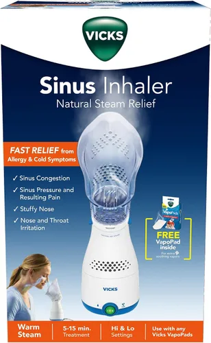 Vista 10 de Inhalador nasal Vicks - Alivio de vapor sin medicación para alergias, congestión, tos y resfriados, vaporizador vocal, calma las vías nasales