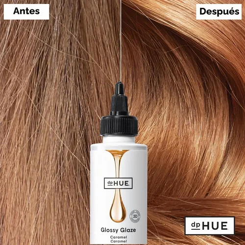 Vista 4 de dpHUE Glossy Glaze, Caramel - Brillo líquido para el cabello en la ducha para un brillo luminoso y un color transparente, sin parabenos, SLS y SLES