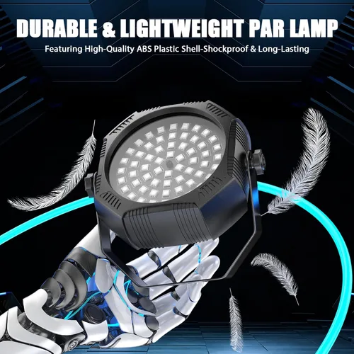 Vista 5 de Luces de escenario alimentadas por batería, luces estroboscópicas recargables con alimentación USB, control automático activado por sonido, 30W RGB