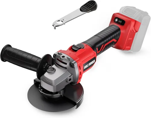 Vista 11 de Amoladora angular de 4-1/2 pulgadas inalámbrica compatible con batería Milwaukee de 18 V/M18, amoladora eléctrica de 6 velocidades variables