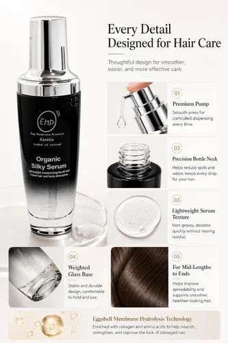 Vista 4 de SOFIA EMP - Suero sedoso orgánico, para cabello encrespado, seco, inmanejable, tamaño 50ML