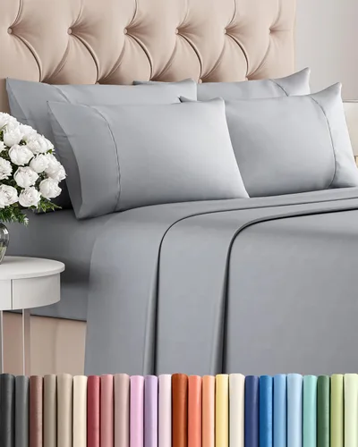 Vista 146 de Juego de sábanas Twin de 4 piezas - Cómodo, transpirable y refrescante - Juego de ropa de cama de lujo de hotel ultrasuave con bolsillos profundos
