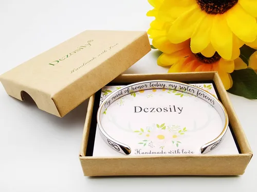 Vista 332 de Pulseras inspiradoras para mujer, joyería de acero inoxidable, con refranes, pulsera motivacional con mensaje oculto, pulseras grabadas para mejor