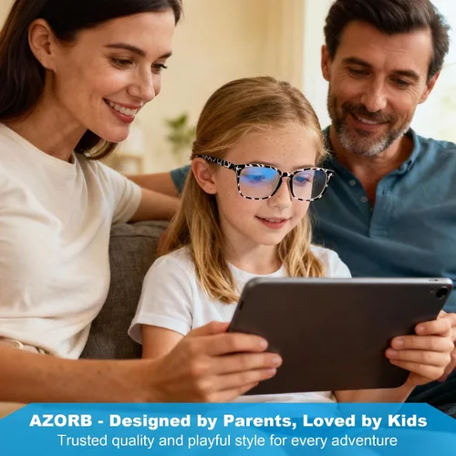 Vista 6 de AZorb 2Pack Gafas de Bloqueo de Luz Azul para Niños - TR90 Gafas de Pantalla de Computadora Irrompibles para Niños y Niñas
