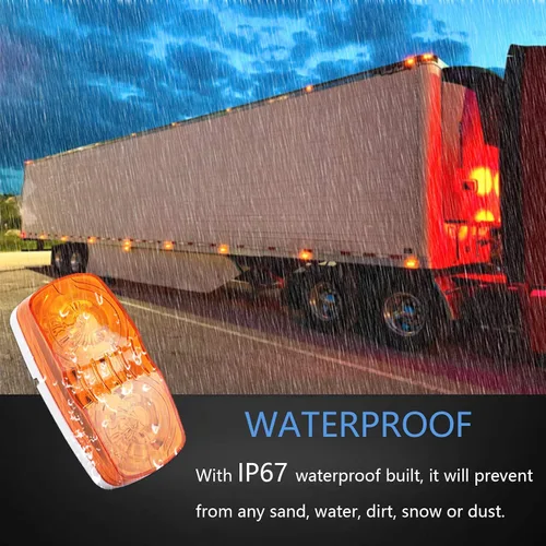 Vista 4 de 14 luces de marcador de remolque RV, 4x2 ojo de tigre/doble burbuja 12V luz de marcador para camiones de montaña RV Camper, IP67 impermeable