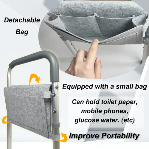 Vista 5 de Asiento de inodoro elevado con brazos y cojín suave en forma de U, 400 libras, 25.4 pulgadas de ancho, altura ajustable, asiento elevado, asiento