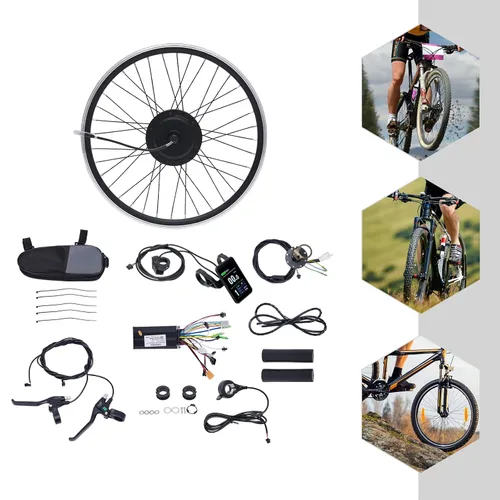 Vista 7 de Kit de conversión de bicicleta eléctrica 36 V 500 W 24 "Kit de rueda Ebike Controlador de modo dual Rueda delantera Kit de conversión de bicicleta