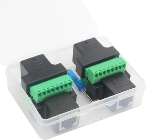 Vista 6 de WMYCONGCONG 4 unids RJ45 conector de terminal de tornillo RJ45 8P8C hembra a conector de terminal de tornillo de 8 pines para Cat7 Cat6 Cat5 Cat5e