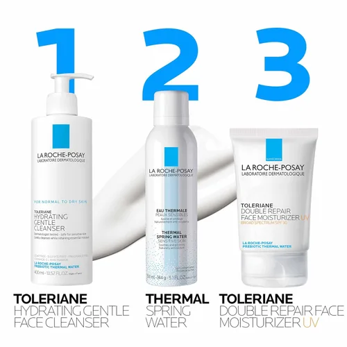 Vista 6 de La Roche-Posay Toleriane - Hidratante UV SPF de doble reparación para cara, hidratante facial diario con protector solar SPF 30, niacinamida