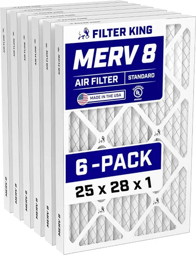 Vista 268 de Filter King Filtro de aire 6x12.25x1 Paquete de 6 Filtros plisados MERV 8 HVAC para horno A/C HECHO EN EE. UU. Tamaño real: 6 x 12.25 x .75