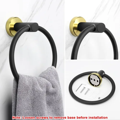 Vista 5 de NearMoon Anillo de Toalla de Baño, Accesorios de Ferretería de Baño - Soporte de Toalla de Mano de Acero Inoxidable Engrosado para Baño, Colgador