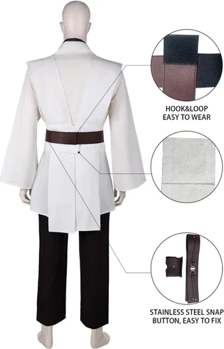 Vista 4 de Laku - Túnica de disfraz para hombre, con capucha, conjunto completo, disfraz de cosplay de Halloween, conjunto de capa