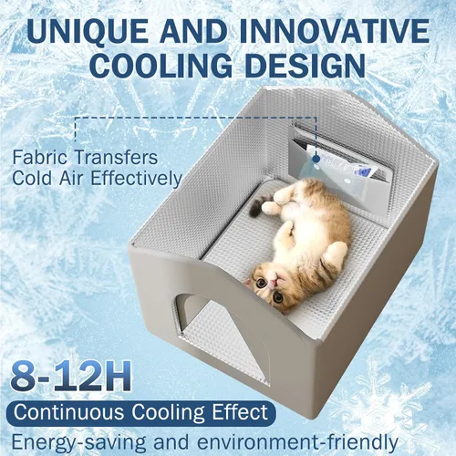 Vista 3 de Casa resistente y refrescante para gatos al aire libre, resistente a la intemperie y aislada para gatos al aire libre e interior, casa impermeable
