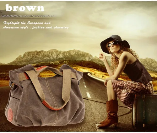 Vista 7 de Chikencall - Bolso de lona para mujer, estilo vintage, estilo hobo, bolso de hombro
