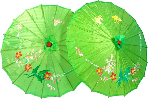 Vista 4 de TJ Global Paquete de 2 paraguas chinos japoneses para niños, 22 pulgadas, para bodas, fotografías, disfraces, cosplay, decoración y otros eventos, 2