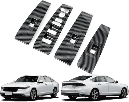 Vista 6 de Adhesivo ABS ABS para interruptor de elevación de ventana, para Honda Accord 2023 2024, accesorios de decoración (un agujero trasero)