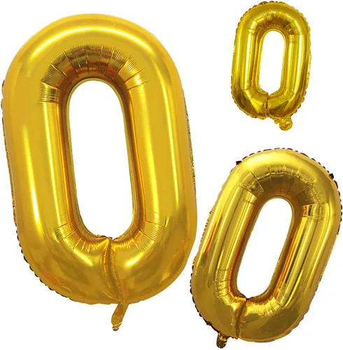 Vista 111 de Goer, conjunto de globos de papel aluminio para decoraciones de cumpleaños, globos de las letras de feliz cumpleaños y de números Oro
