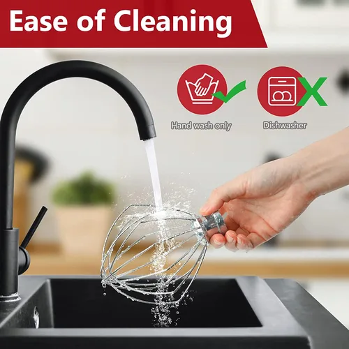 Vista 7 de Accesorio de látigo de alambre para KitchenAid, accesorios para mezclador KitchenAid de 4.5 a 5 cuartos de galón, repuesto K45WW, reemplazo