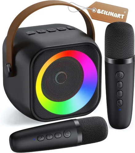 Vista 13 de Máquina de karaoke para niños, regalos de karaoke para niñas de 4, 5, 6, 7, 8, 9, 10, 12 años o más, fiesta de cumpleaños, 4 a 12 años, juguetes