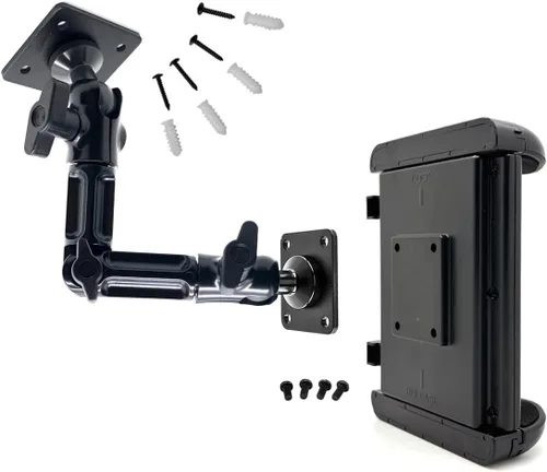 Vista 2 de Base de taladro de metal industrial para tableta/smartphone con brazo de taladro ELD AMPS de aleación de 8 pulgadas, soporte para iPad para pared