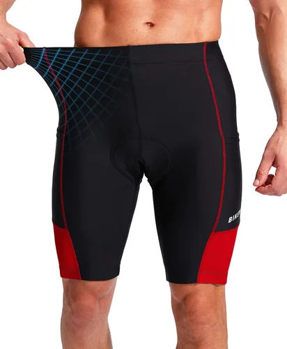 Vista 3 de Bikewa Pantalones cortos de ciclismo para hombre, acolchados en 3D, ciclismo de carretera, montaña, ciclismo, ciclismo, ciclismo UPF 50+, bolsillos