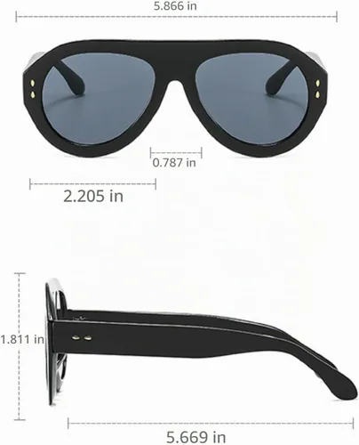 Vista 8 de Gafas de sol de piloto de moda populares para mujer, sombras UV400 Remaches retro decoración gradiente tendencia hombres gafas de sol redondas Rojo