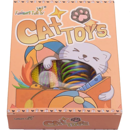 Vista 6 de Fashion's Talk 49 piezas de juguete de resorte para gato para gatito, bolsa de hierba gatera, tubos de malla, juguete de gato de resorte a granel